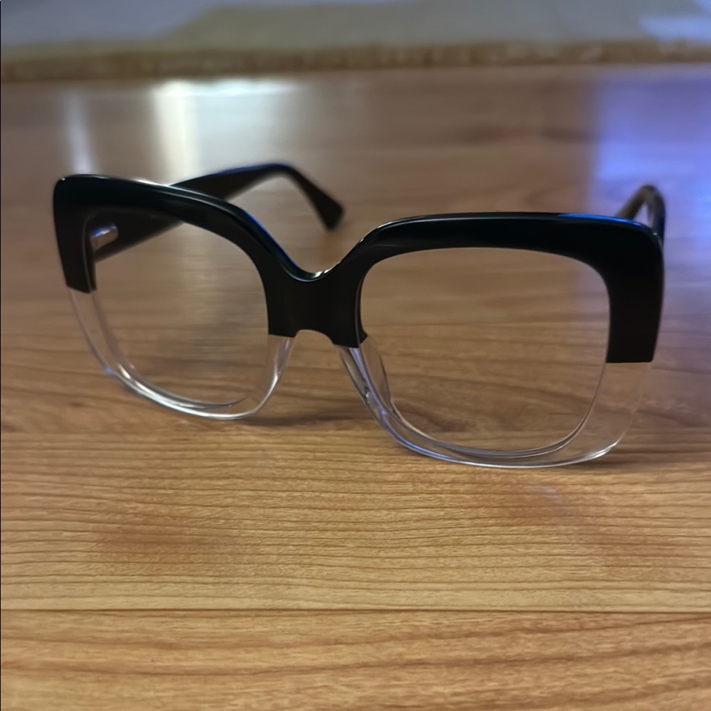 Glas Mio Dark Green and Clear Square Glasses